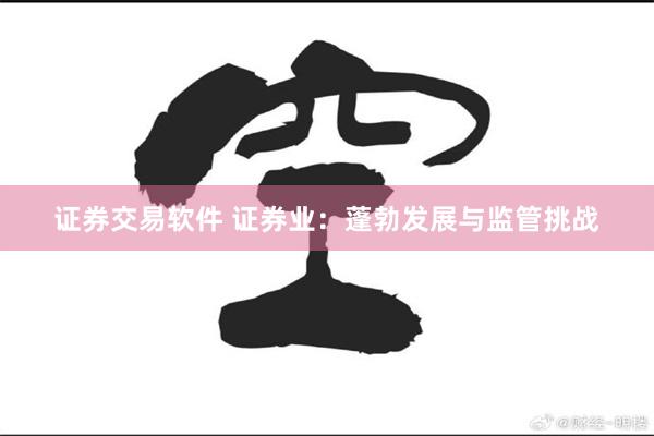 证券交易软件 证券业：蓬勃发展与监管挑战