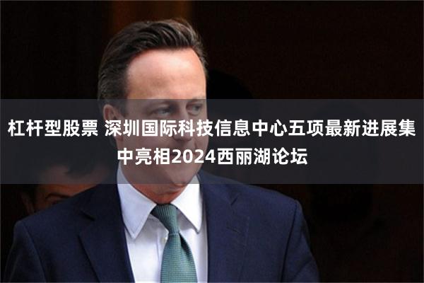 杠杆型股票 深圳国际科技信息中心五项最新进展集中亮相2024西丽湖论坛