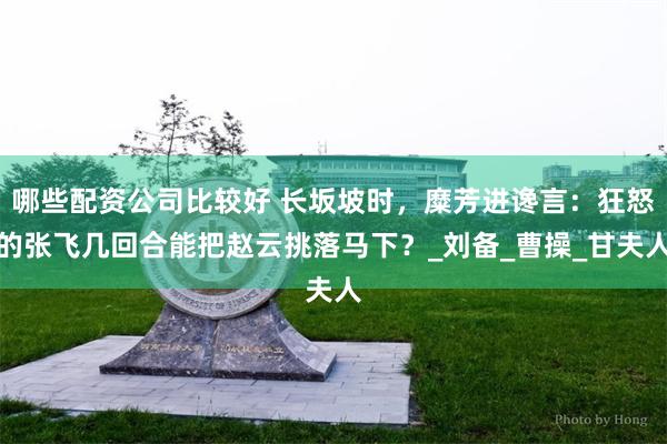 哪些配资公司比较好 长坂坡时，糜芳进谗言：狂怒的张飞几回合能把赵云挑落马下？_刘备_曹操_甘夫人