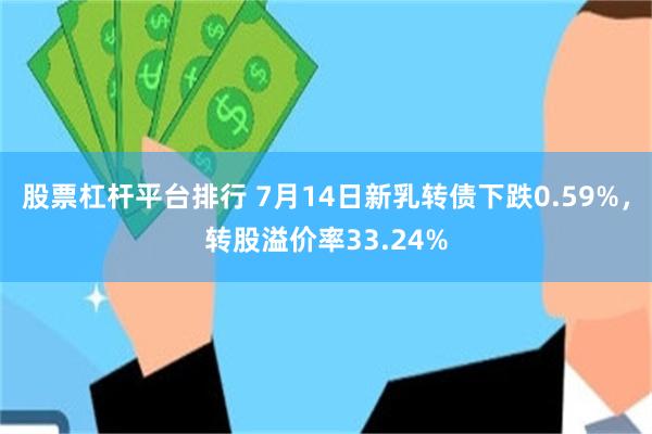 股票杠杆平台排行 7月14日新乳转债下跌0.59%，转股溢价率33.24%