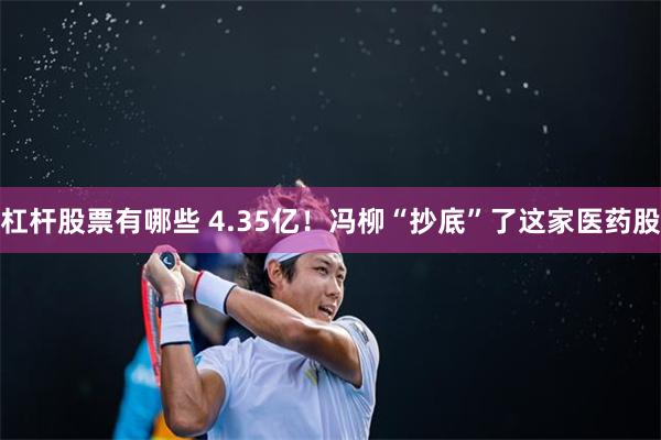 杠杆股票有哪些 4.35亿！冯柳“抄底”了这家医药股